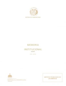 Portada de la memoria Memorias ITLA 2020
