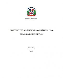Portada de la memoria Memorias ITLA 2019