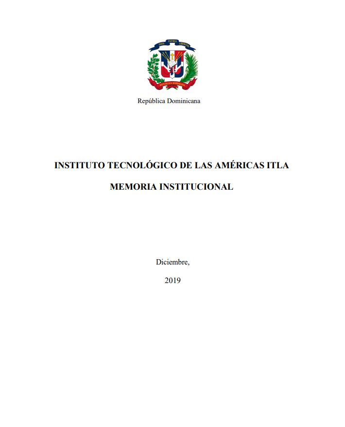 Memoria Institucional ITLA 2019